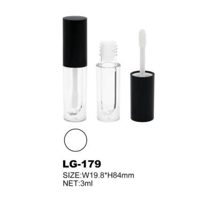 White Plastic Lipgloss Tube Round Lip Container with Wand