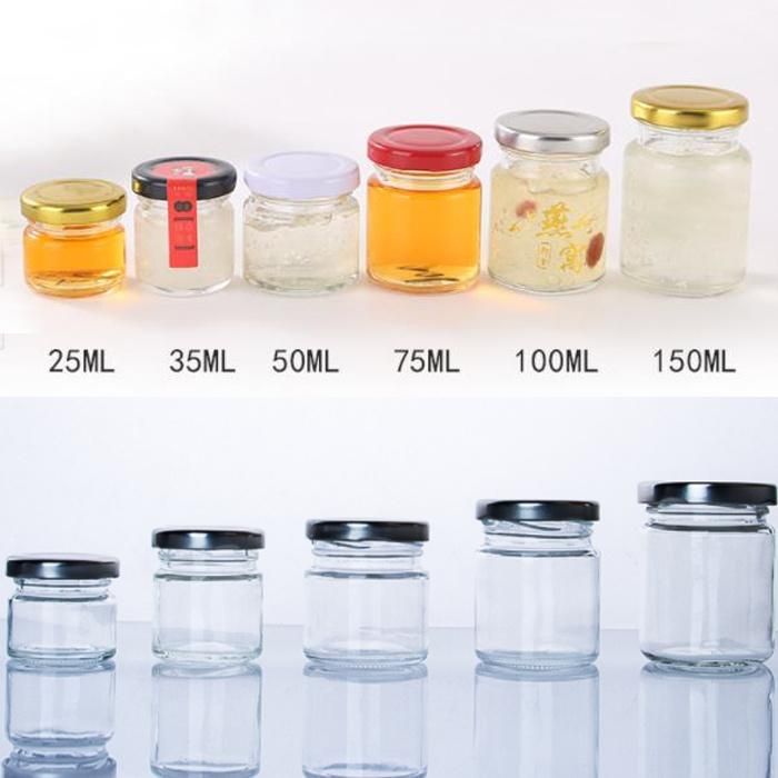 25ml 35ml 50ml 75ml 100ml Mini Honey Jars Sauce Glass Jar with Tinplate Lid