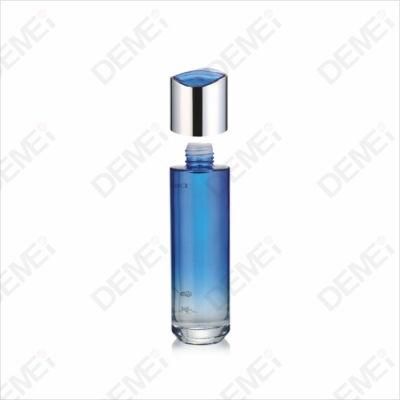 Demei 40/100/120ml 30/50g Cosmetic Skin Care Packaging Coating Blue Toner Lotion Glass Bottle and Cream Jar Series with Speical Shape Cap