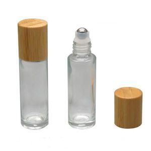 5ml 10ml Transparent Glass Essential Oil Roll on Bottle with Steel Roller Ball and Bamboo Lid