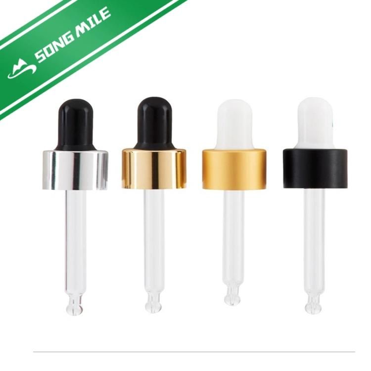 18mm Black Plastic Dropper Cap for Cosmetic Essential Oil Bottle