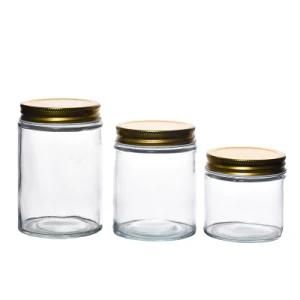 Smooth Reusable Safety Round Compact Glass Jar Large Capacity for Food with Lids