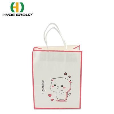 Personalized 100% Recyclable Square Packaging Shopping Gift Kraft Paper Grocery Package Bag Brown Kraft Paper Bag with Handle