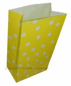 Yellow Printed Bleached Kraft Paper Food Packaging Bag