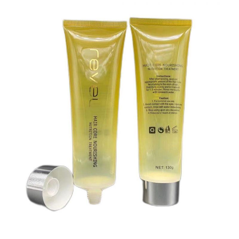 Chinese Classic Tube 100ml Solid White Hand Cream Glossy Flat Tube with Silver Cap