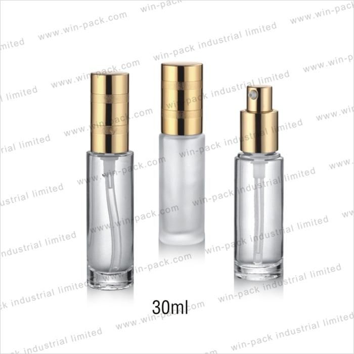 Cosmetics Airless Pump Bottle Frosting Lotion Bottle Empty Skincare Clear Glass Spray Lotion Pump Bottle Packaging Cosmetic with 30ml