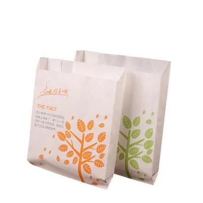 Stock Food Grade Custom Printing Brown/ White Sandwich Hot Dog Packaging Greaseproof Kraft Paper Bread Bag