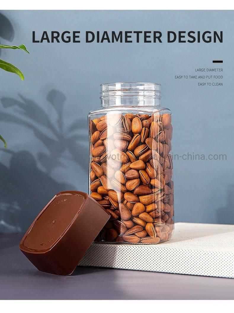 480ml Square Wild Mouth Plastic Bottle for Chocolate Coffee and Tea Packing