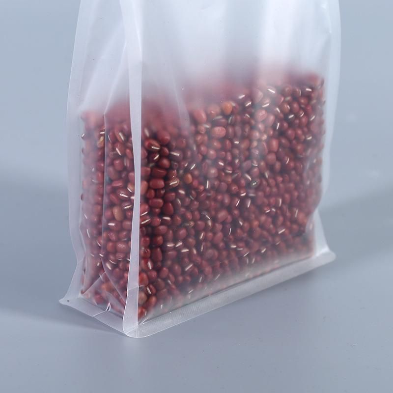 Flat Bottom Quad Seal Clear Zipper Food Packaging Bags
