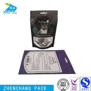 Reclosable Custom Size Transparent Window Pet Food Packaging Stand up Pouch with Zipper