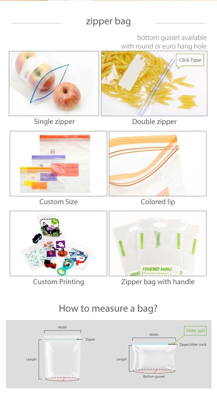 Food Grade, Retail Boxes Packaging, Single/Double Zipper Food Bag, Reclosable Bag, Plastic Bag, Veggies//Frozen/Accessory/Cosmetic Ziplock Bag, Anti-Bacteria