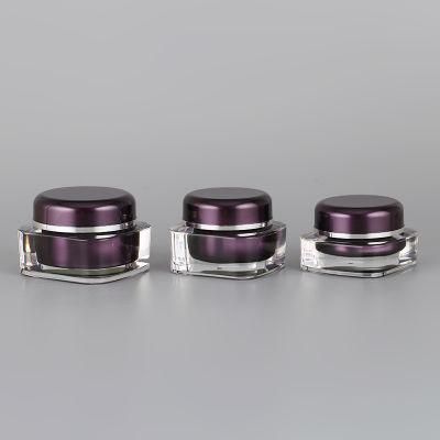 Cosmetis Jar Cream Jar Acrylic Jar Plastic Jars of Skin Square Jar for Day&Night Cream