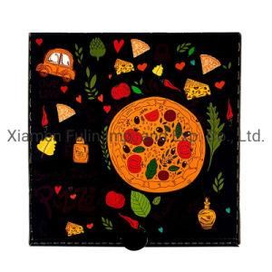 Black Pattern Printing Cartoon Wholesale Cardboard Pizza Packaging Box