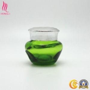 UFO Shaped Green Colored Glass Jar with Nice Lid for Packaging Use