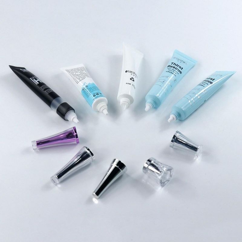 3ml 7ml 0.5oz 30ml Custom Squeeze Soft Sample Plastic Long Nozzle Eye Serum Cream Tube with Plating Li