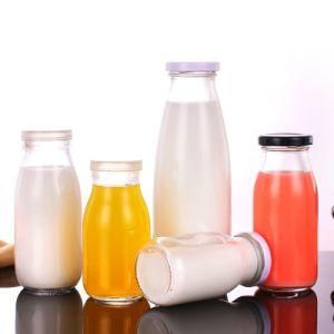 Best Price Round Types 100ml/200ml/250ml/ 500ml/ 750ml/ 1L Drinking Glass Milk / Juice Bottle with Steel Lids
