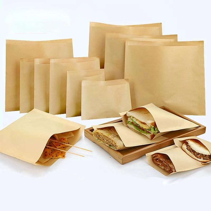 OEM Heat Sealed Food Packaging PE Coated Kraft Paper Bags