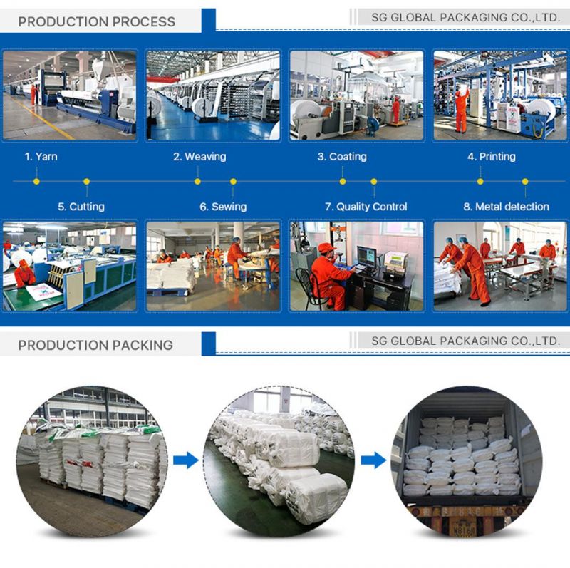 SGS CE GRS Polypropylene Coated Plastic Packaging 25kg 50kg 100kg Sack PP Woven Raffia Fabric Packing Rice Grain Maize Soybean Peanut Salt Sugar Wheat Flour Bag