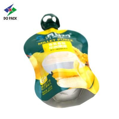 Dq Pack Manufacture Custom Printed Stand up Spout Pouch Plastic Packaging Bags Doypack Spout Pouch for Fruit Puree Spout Pouch
