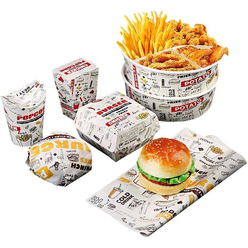 Personalized Logo Design Hamburger Packing Food Grade Grease Proof Paper