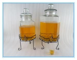 High Clear Glass Bottle with Glass Cap Glassware Contaioner