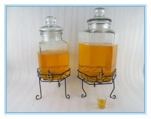 High Clear Glass Bottle with Glass Cap Glassware Contaioner