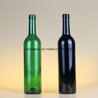 Hight Quality Dark Color Red Wine Empty Clear Glass Bottle OEM Glass Container 750ml
