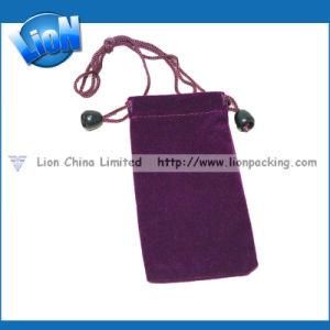 Purple Draw String Custom Velvet Pouch Pack Small Souveniors (R-037)