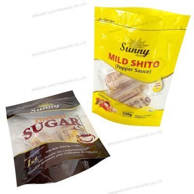 Custom Printed Stand up Aluminum Foil Zip Lock Pouch Food Storage Moisture Proof Bags with Clear Window