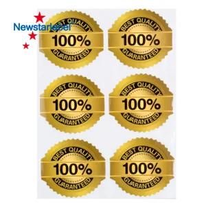 Custom Self Adhesive Logo Printed Vinyl Rose Gold Foil Stickers Transparent Clear Labels