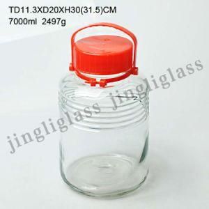 7L Glass Storage Jar with Plastic Cap
