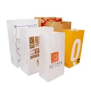 Inexpensive Customized Logo Food Grade Kraft Paper Carry Bag for Bread Packing