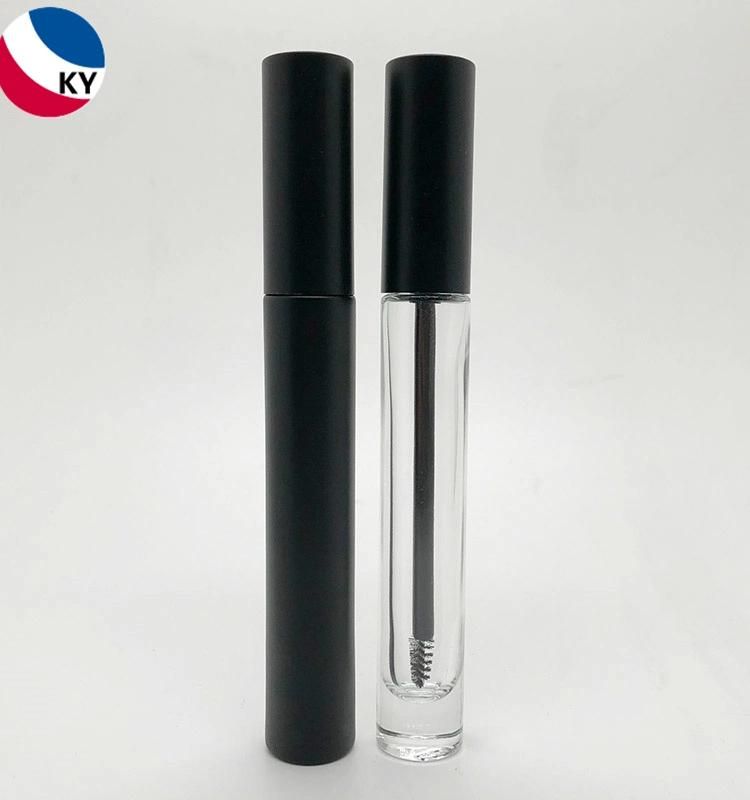 10ml Black Brush Cap Eyelash Serum Tube Glass Mascara Bottle