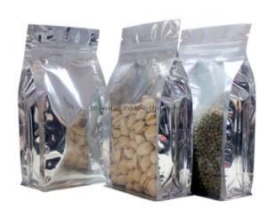 3 Side Seal OPP Aluminum Foil Plastic Pouch Flat Bottom Organ Bag Zipper Locked Food Bag, Tea, Snack, Coffee Bag