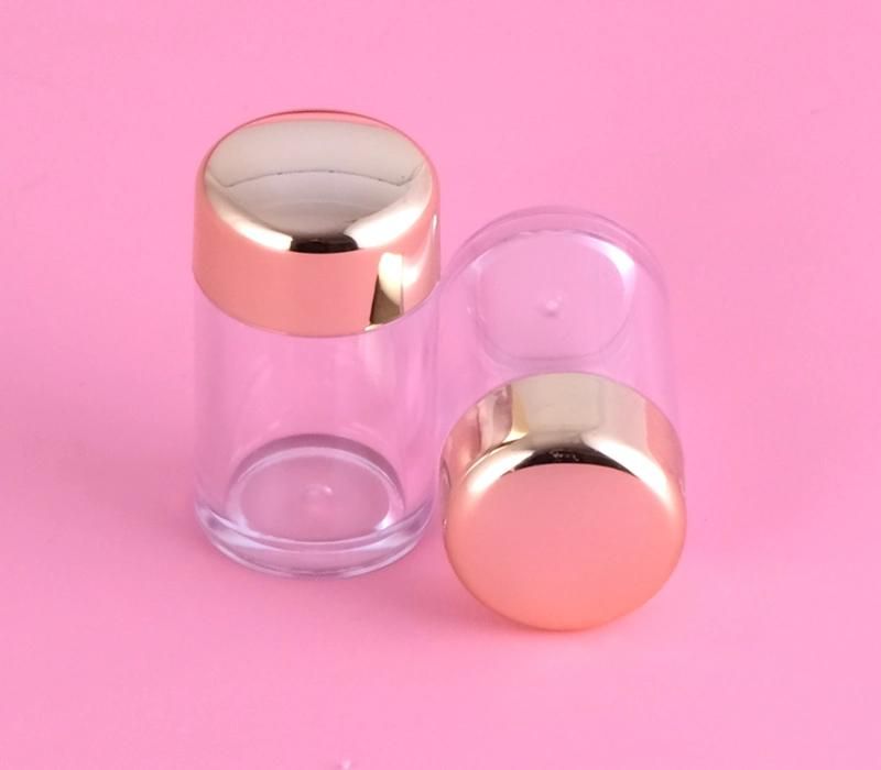 10g New Design Elegant Clear Base Golden Round Loose Powder Eyeshadow Case for Cosmetic Packaging