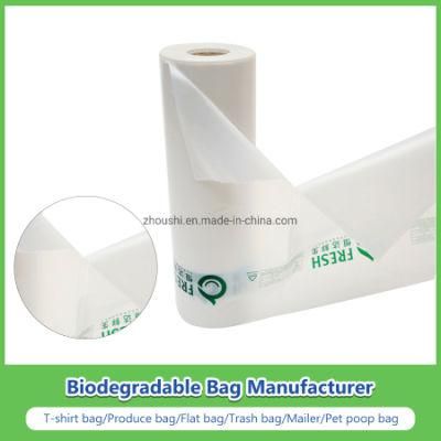 Wholesale Biodegradable Large Black Plastic LDPE Vegetable Flat Roller Bags