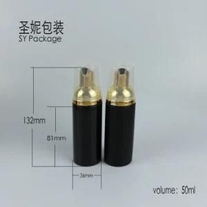 Pet Material Plastic 50ml Black Color Foaming Saop Pump Bottle with Gold Pump