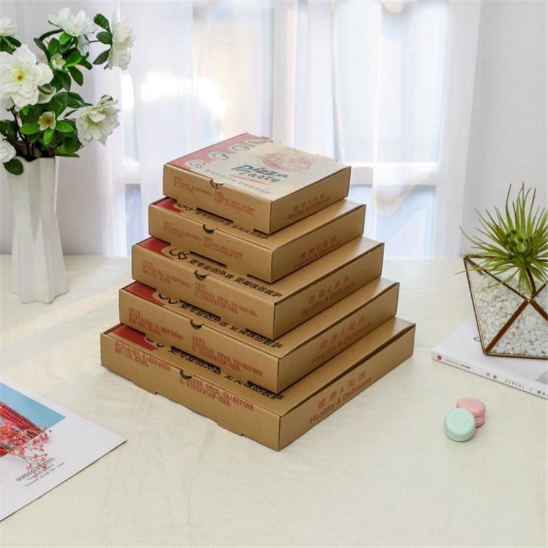 Kraft Paper Pizza Box Take out Food Container