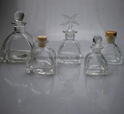 50ml 100ml 150ml 250ml High Quality Flint Ger Shape Aroma Reed Diffuser Glass Bottle with Glass Top