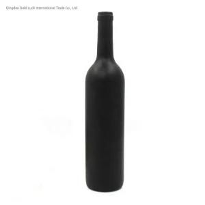 750ml Wholesale Customized Printing Bordeaux Matt Black Glass Bottles