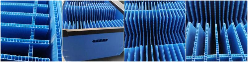 Blue Dust-Free Polypropylene Hollow Sheet Box PP Corrugated Plastic Container