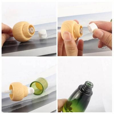 Top Selling Green Boston Round Luxury Personal Care Cosmetic Glass Bottle