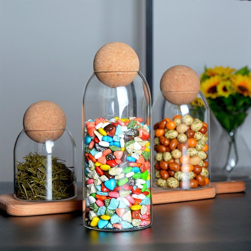 Custom PP Cosmetic Clean Jam Plastic Face Round Acrylic Bottle Cream Pet Clear Storage Glass Wooden Lid Mason Candle Honey Spice Food Borosilicate Jar