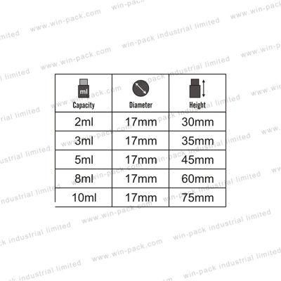 Luxury Tube Glass Bottle with Stopper Aluminum or Gold Cap