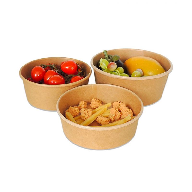 Kraft Paper White Paper Food Packing Bowls Retain Freshness