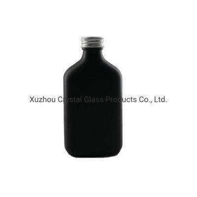 Matte Black 250ml Cold Brew Coffee Bottle Flat Glass Beverage Bottle Cold Brew Coffee Whiskey 200ml Matte Black Glass Bottle