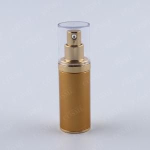 Shiny Gold Airless Pump Cosmetic Serums Bottle