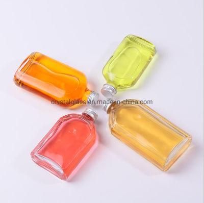 200ml Flat Wine Alcohol Liquor Bottle with Screw Cap