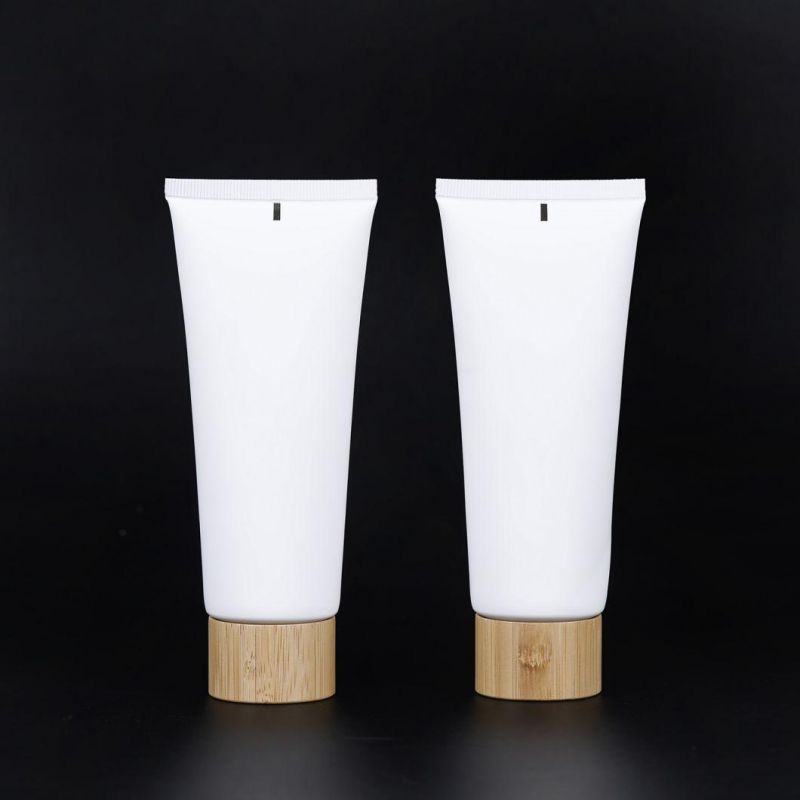 100ml Natural Skincare Packaging Textured Matte Finishing Empty Face Wash Tubes Cosmetic Plastic Tubes with Silver Screw Cap