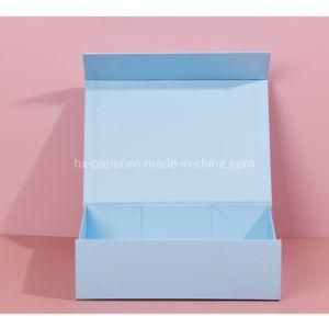 Hot Fancy Magnet Box Carton Black Rigid Flat Luxury Magnetic Folding Storage Paper Gift Box with Ribbon